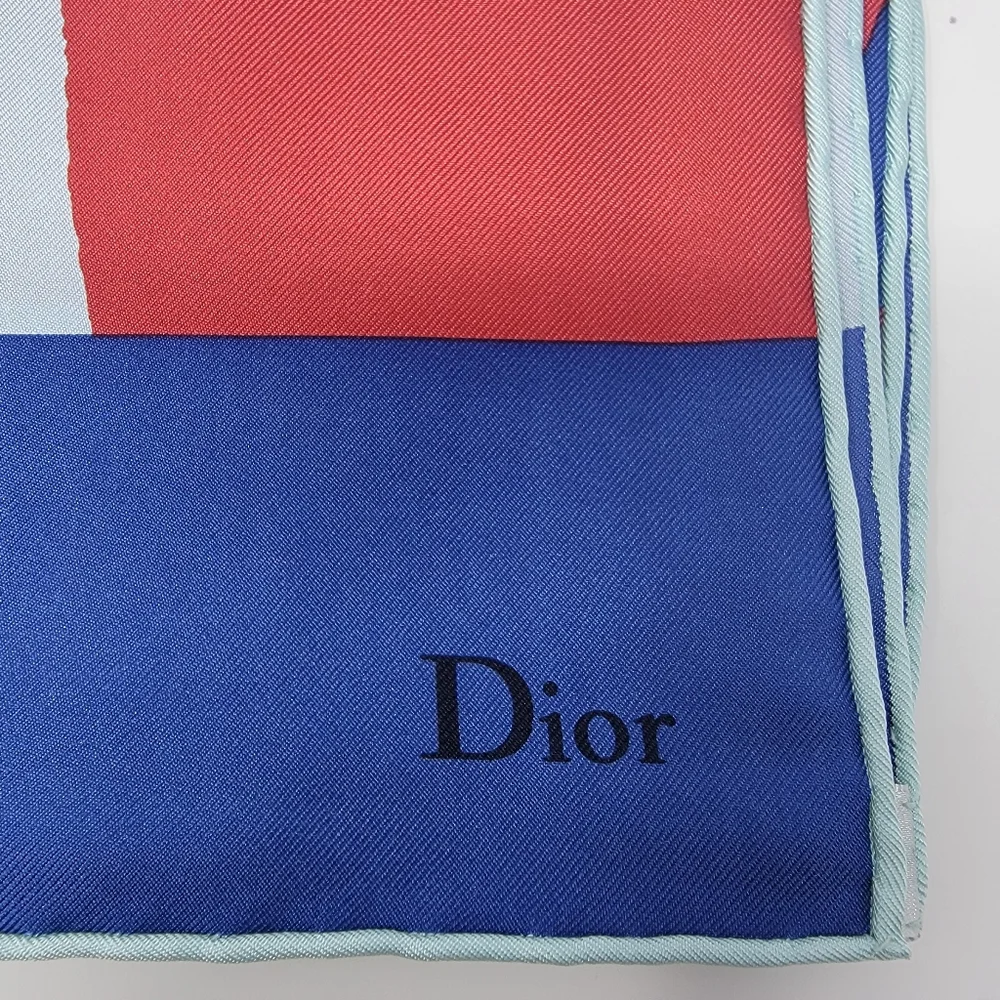 Christian Dior Multicolor Achitectural Design 100% Silk Scarf